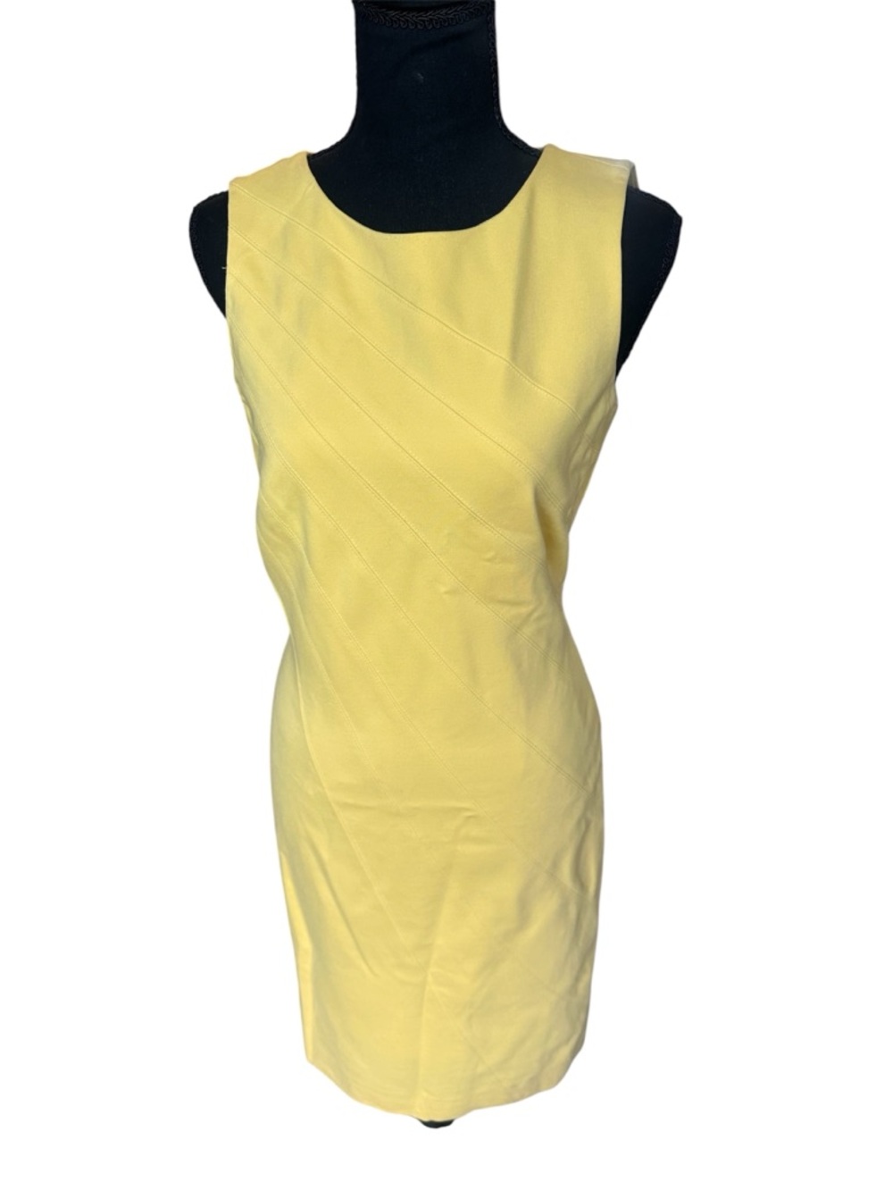 ANTONIO MELANI Yellow Sleeveless Sheath Dress
